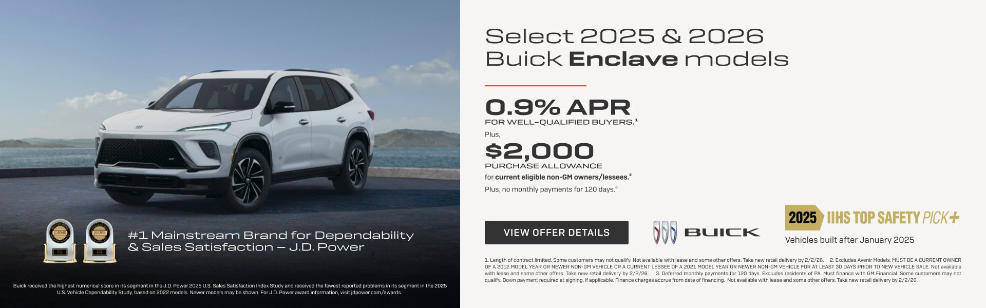 0.9% APR 
FOR WELL-QUALIFIED BUYERS.1

Plus, $2,000 PURCHASE ALLOWANCE for current eligible non-G...