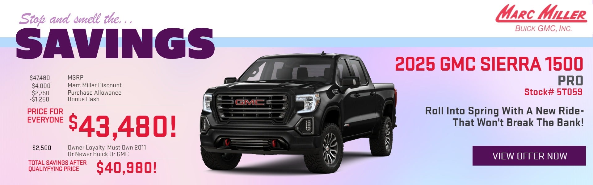 2025 GMC Sierra 1500 Pro Savings Offer